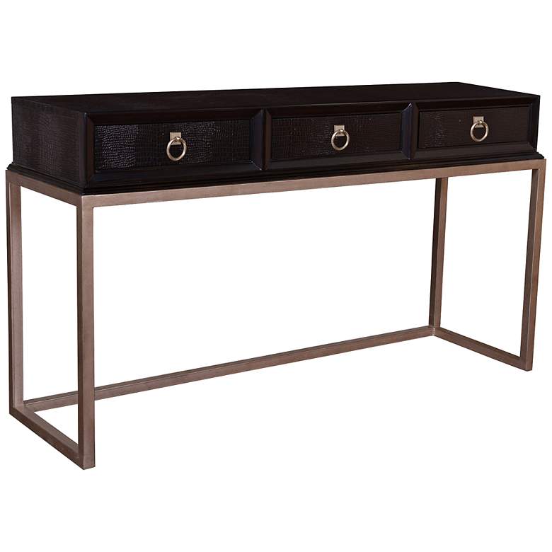 Image 1 Cosmopolitan 60" Wide Espresso Finish Luxe Console Table