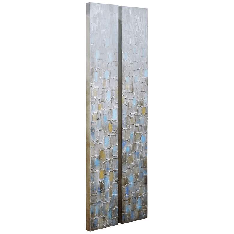 Image 5 Cosmopolitan 72" High Metallic 2-Piece Canvas Wall Art Set more views
