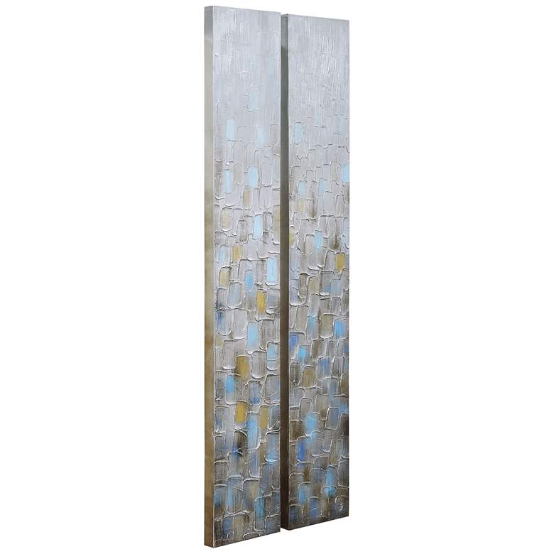 Image 5 Cosmopolitan 72 inch High Metallic 2-Piece Canvas Wall Art Set more views