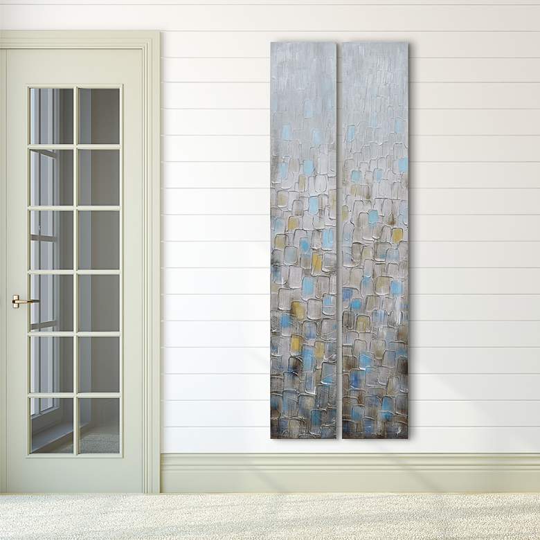 Image 6 Cosmopolitan 72" High Metallic 2-Piece Canvas Wall Art Set more views