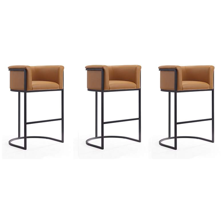 Image 1 Cosmopolitan Barstool in Camel and Black (Set of 3)