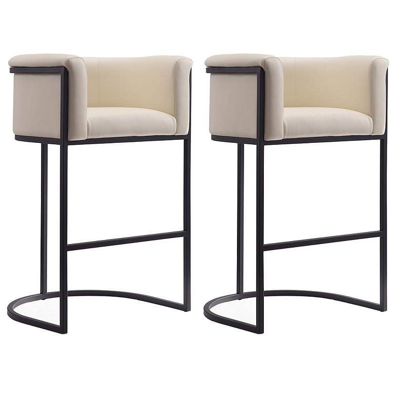 Image 1 Cosmopolitan Barstool in Cream and Black (Set of 2)