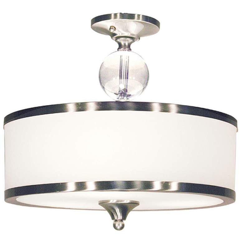 Image 1 Cosmopolitan by Z-Lite Brushed Nickel 3 Light Semi Flush Mount