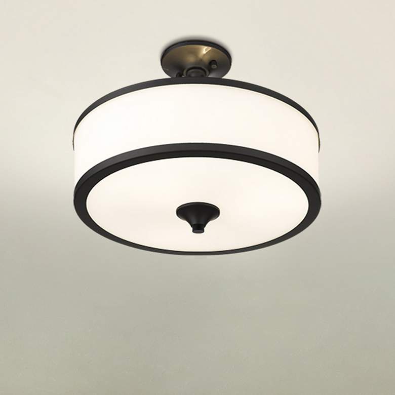 Image 2 Cosmopolitan by Z-Lite Matte Black 3 Light Semi Flush Mount