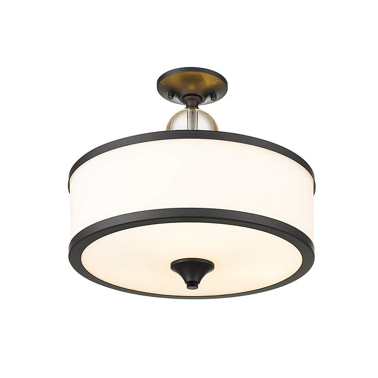Image 7 Cosmopolitan by Z-Lite Matte Black 3 Light Semi Flush Mount more views