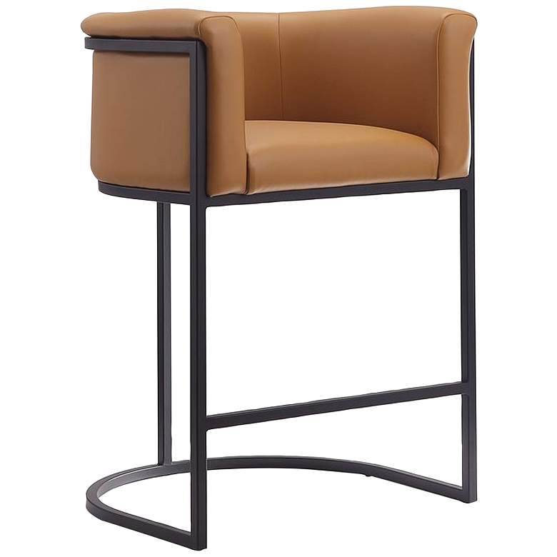 Image 4 Cosmopolitan Counter Stool in Camel and Black (Set of 2) more views
