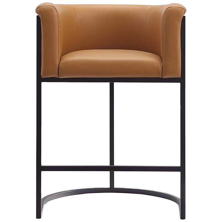 Image 5 Cosmopolitan Counter Stool in Camel and Black (Set of 2) more views