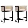 2_Cosmopolitan Counter Stool in Cream and Black (Set of 2)