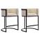 Cosmopolitan Counter Stool in Cream and Black (Set of 2)