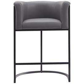 Image5 of Cosmopolitan Counter Stool in Grey and Black (Set of 2) more views