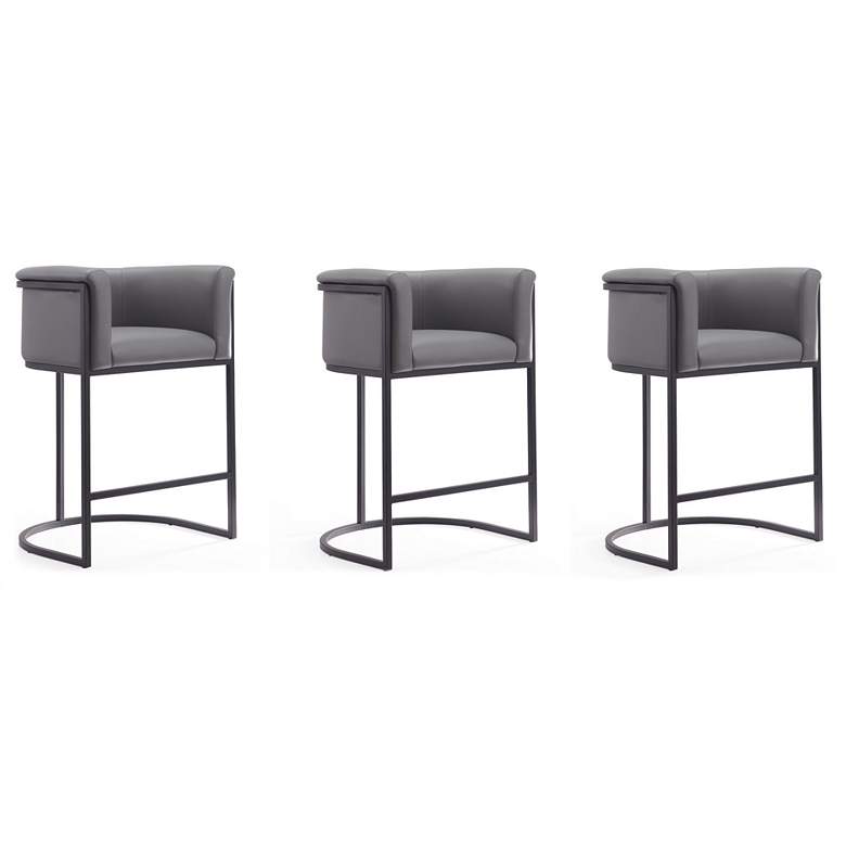 Image 1 Cosmopolitan Counter Stool in Grey and Black (Set of 3)