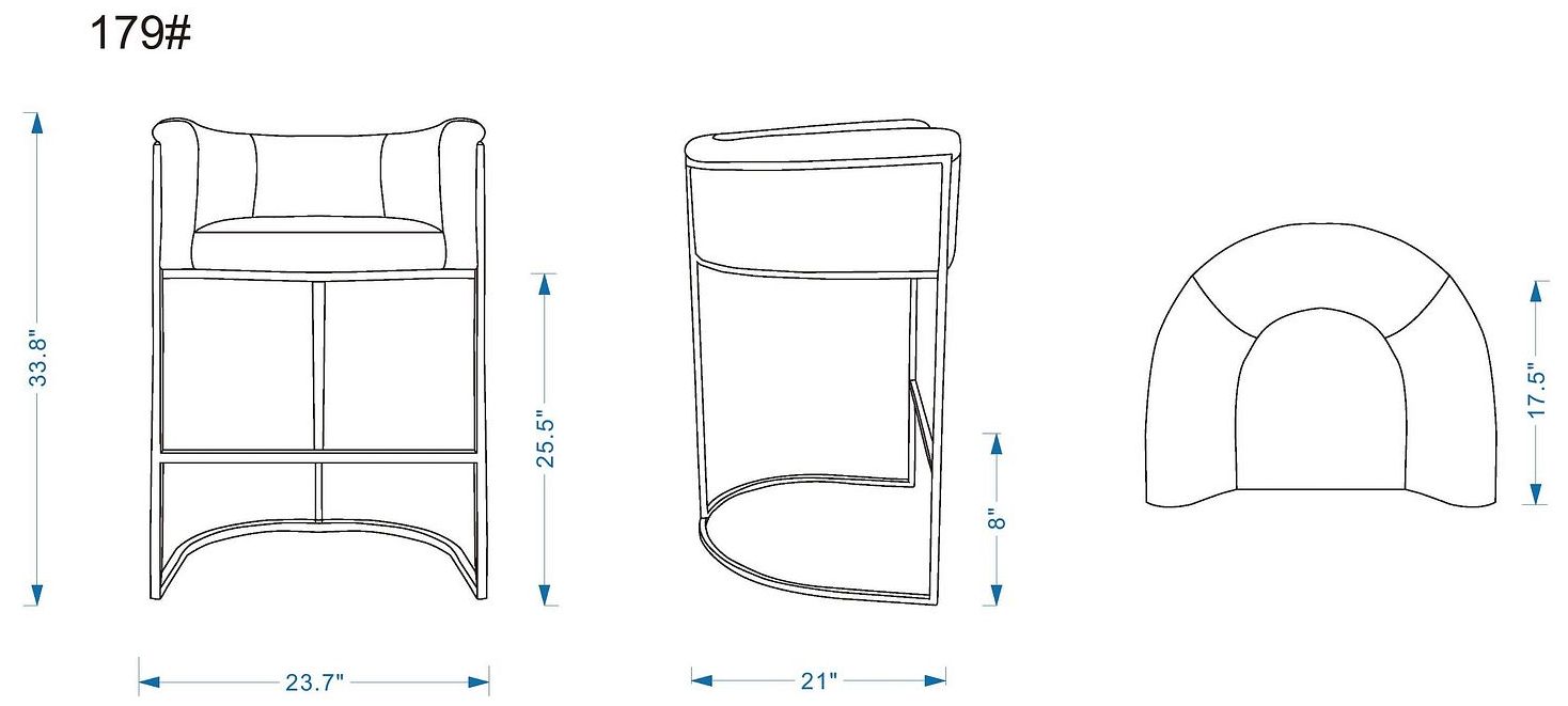 Image 3 Cosmopolitan Counter Stool in Grey and Black (Set of 3) more views