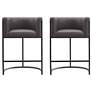 2_Cosmopolitan Counter Stool in Pebble and Black (Set of 2)