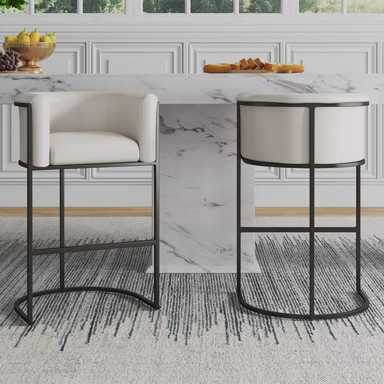 Image 1 Cosmopolitan Counter Stool in Pebble and Black (Set of 2)