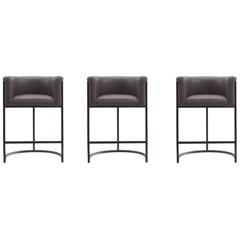Image 1 Cosmopolitan Counter Stool in Pebble and Black (Set of 3)