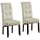 Cosmopolitan Cream Faux Leather Parson Chair Set of 2