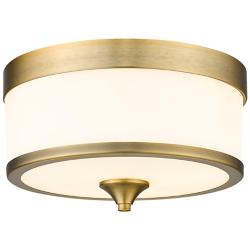 Cosmopolitan Lighting 13 3/4" Wide Heritage Brass Drum Ceiling Light