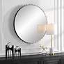 4_Cosmopolitan Matte Black and Brass 37 1/2" Round Wall Mirror more views