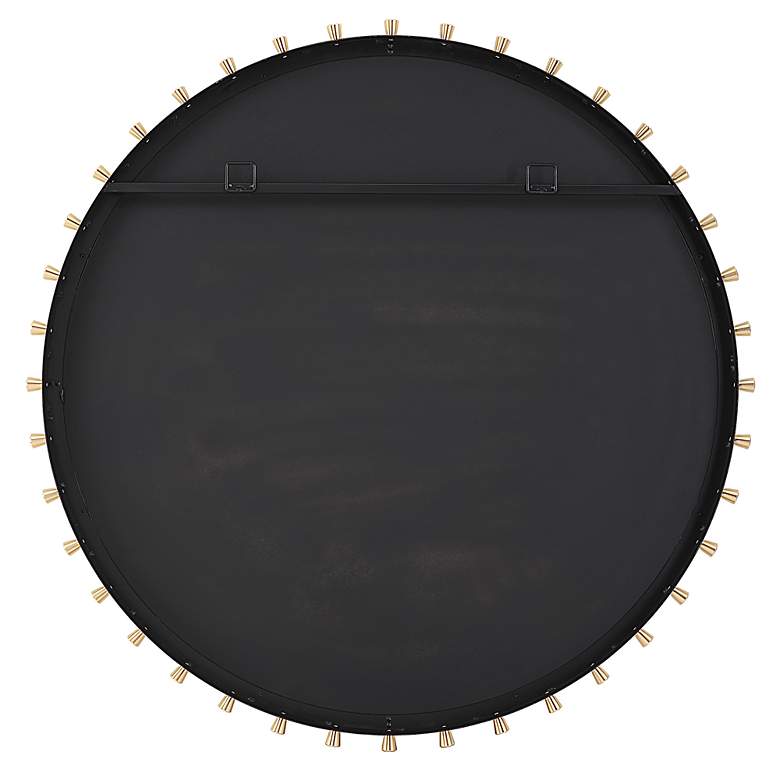 Image 7 Cosmopolitan Matte Black and Brass 37 1/2" Round Wall Mirror more views