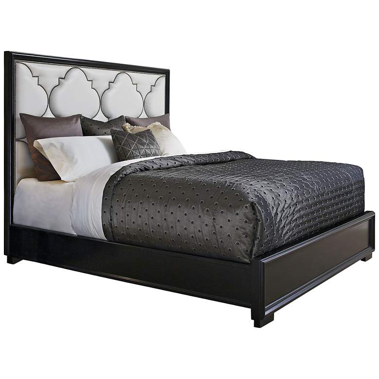 Image 1 Cosmopolitan Upholstered Espresso Queen Panel Bed