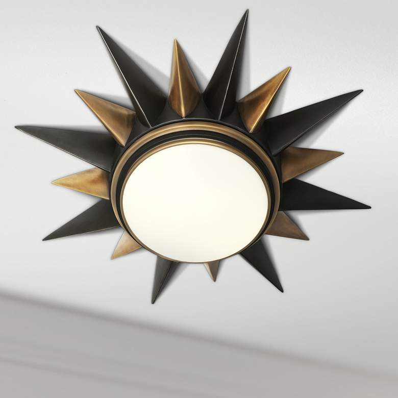Image 1 Cosmos 20"W Deep Patina Bronze and Warm Brass Ceiling Light