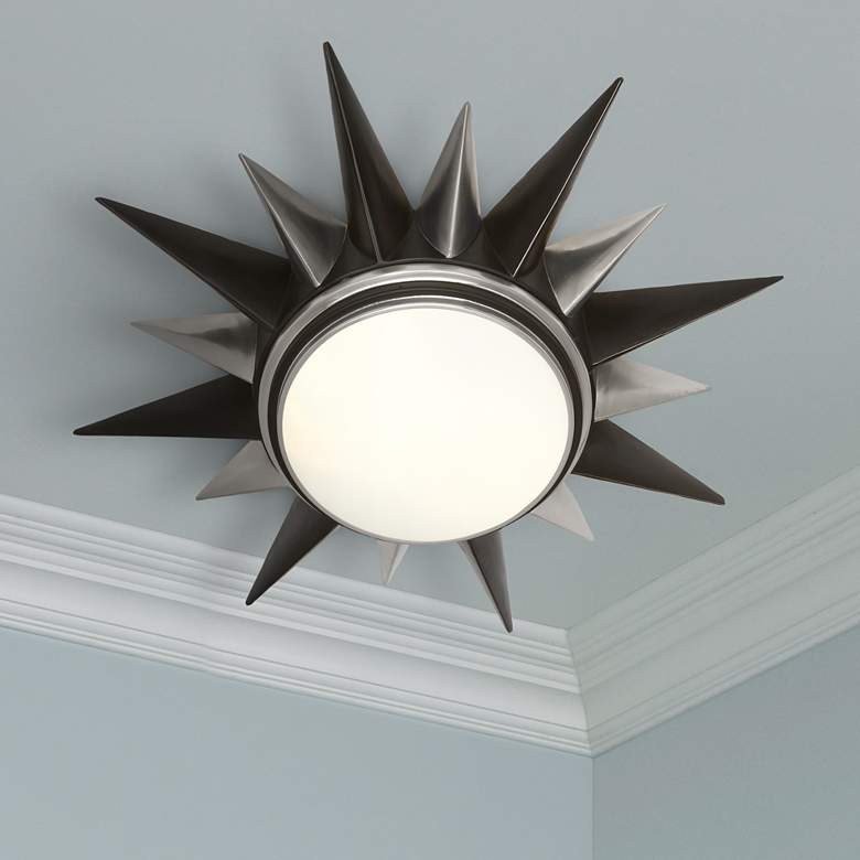 Cosmos 20&quot;W Patina Bronze and Antique Silver Ceiling Light