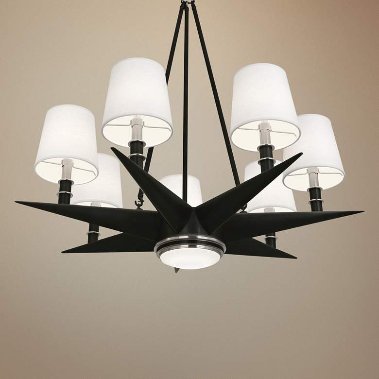 Image 1 Cosmos 35 3/4" Wide Bronze and Silver 8-Light Chandelier