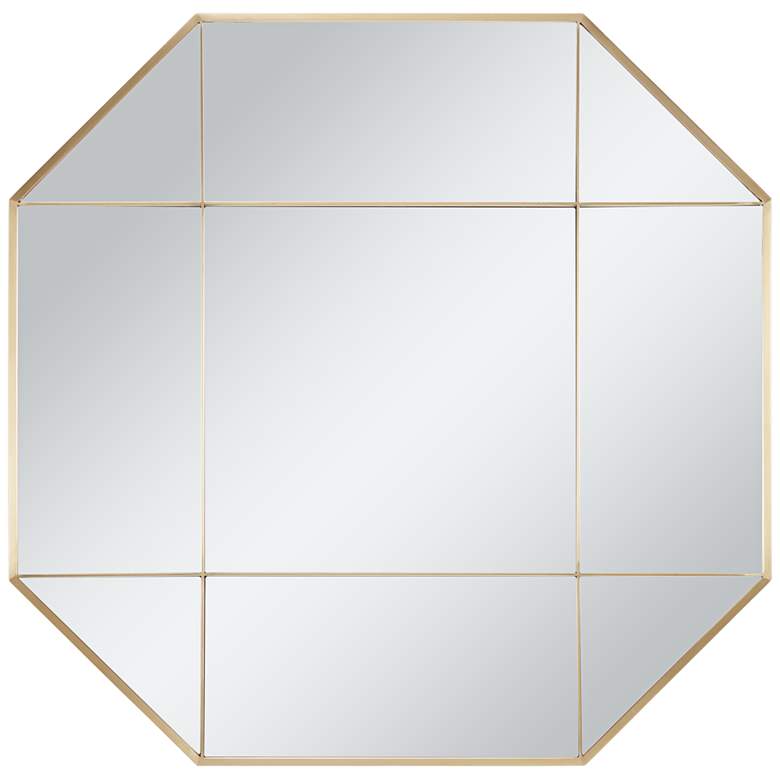 Image 4 Cosmos Brushed Gold 32" x 32" Octagonal Wall Mirror more views
