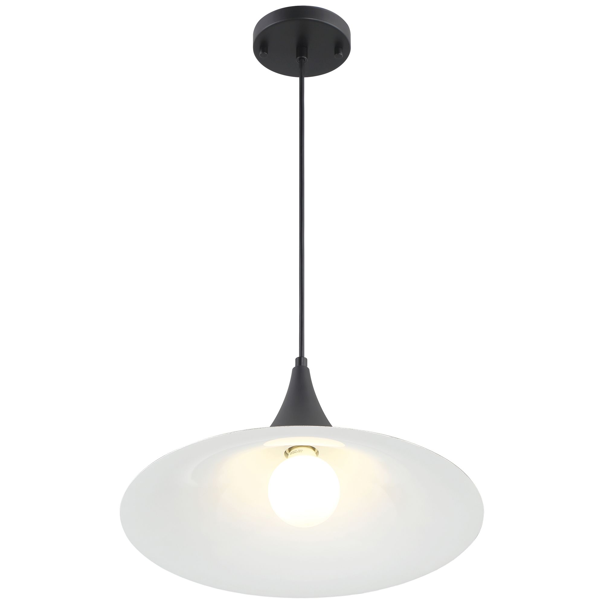 Image 3 Costa 15.75" Wide Matte Black  LED Pendant more views