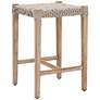 Costa 25 1/2" Taupe White Rope and Gray Wood Counter Stool