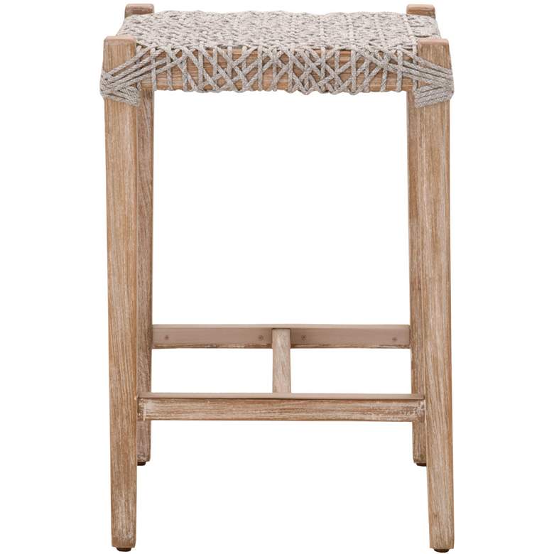 Image 3 Costa 25 1/2 inch Taupe White Rope and Gray Wood Counter Stool more views