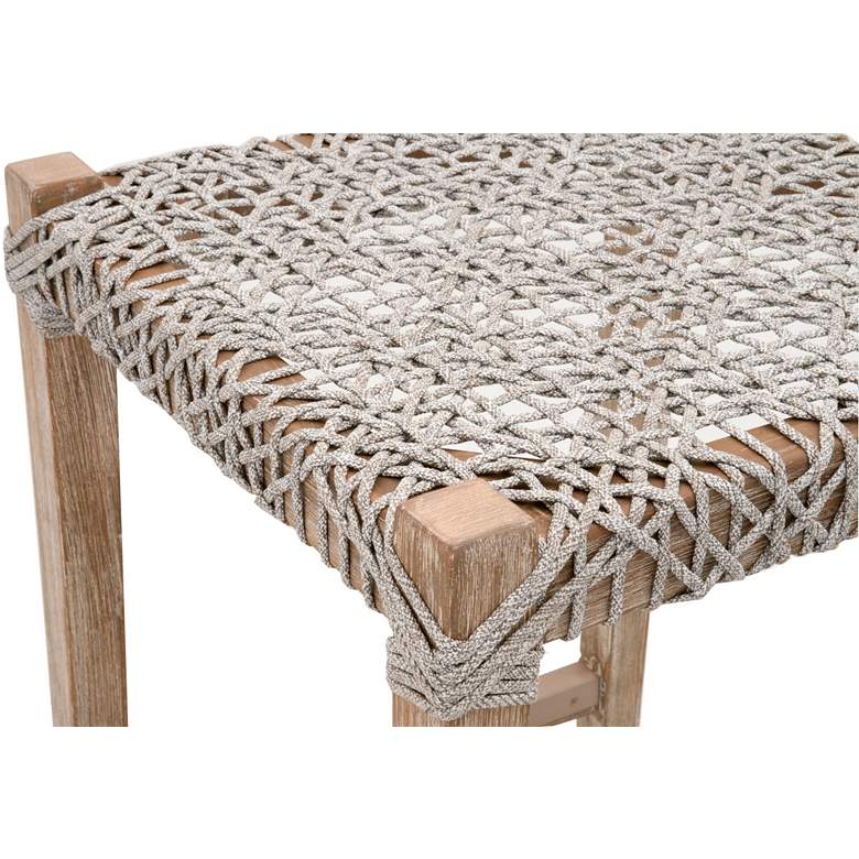 Image 4 Costa 25 1/2" Taupe White Rope and Gray Wood Counter Stool more views