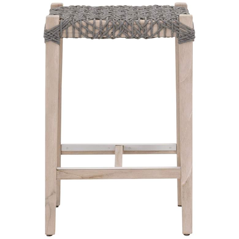 Image 3 Costa 26" Dove Flat Rope Gray Wood Outdoor Counter Stool more views