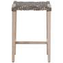 Costa 26" Dove Flat Rope Gray Wood Outdoor Counter Stool