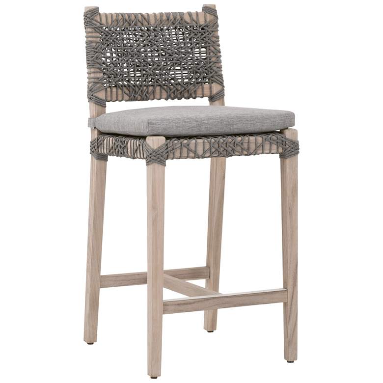 Image 1 Costa 28" Dove Flat Rope Gray Wood Outdoor Counter Stool