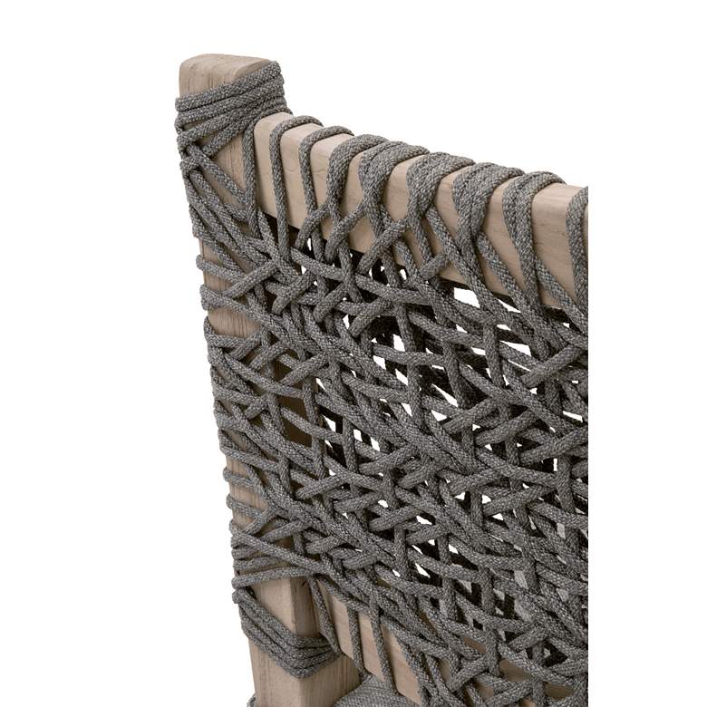 Image 3 Costa 28" Dove Flat Rope Gray Wood Outdoor Counter Stool more views