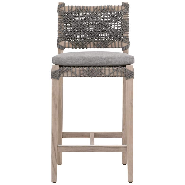 Image 5 Costa 28" Dove Flat Rope Gray Wood Outdoor Counter Stool more views