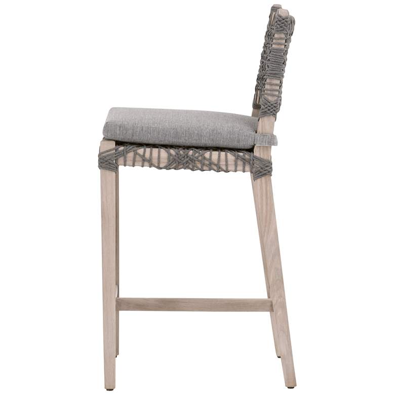 Image 6 Costa 28" Dove Flat Rope Gray Wood Outdoor Counter Stool more views