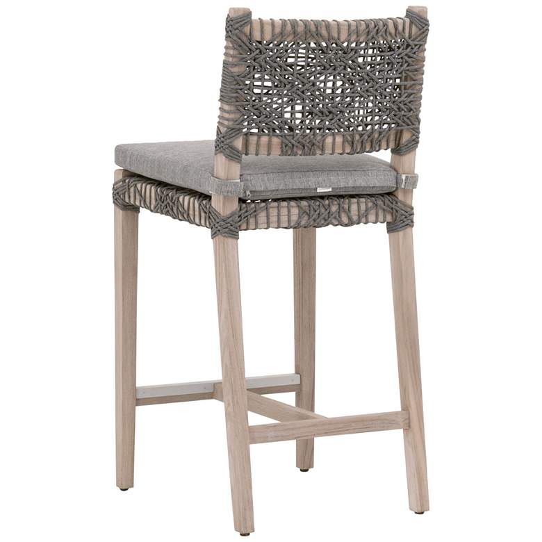 Image 7 Costa 28" Dove Flat Rope Gray Wood Outdoor Counter Stool more views