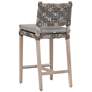 Costa 28" Dove Flat Rope Gray Wood Outdoor Counter Stool