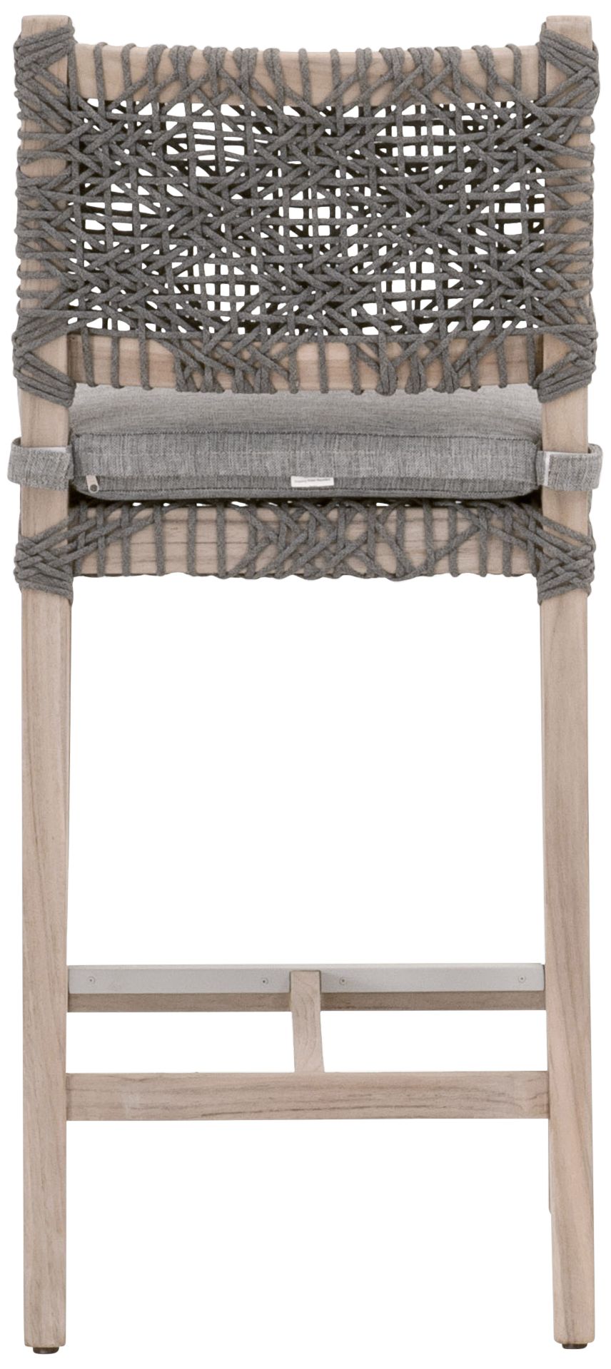 Costa 28" Dove Flat Rope Gray Wood Outdoor Counter Stool