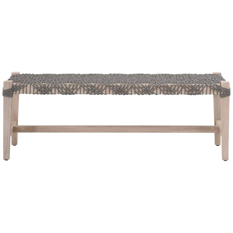 Image 3 Costa 52" Wide Dove Flat Rope Gray Wood Outdoor Bench more views
