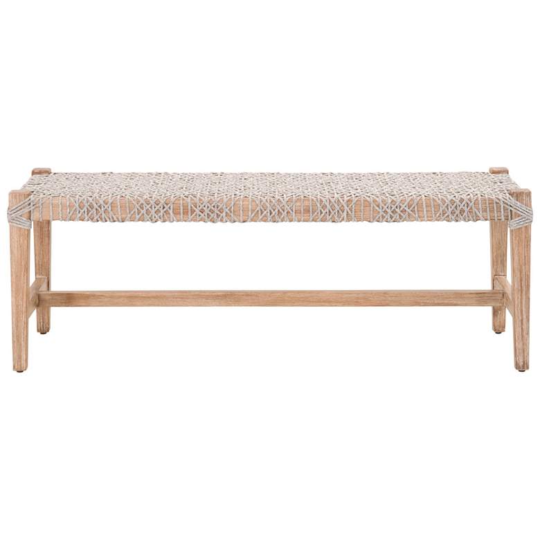Image 1 Costa Bench, Taupe & White Flat Rope, Natural Gray Mahogany