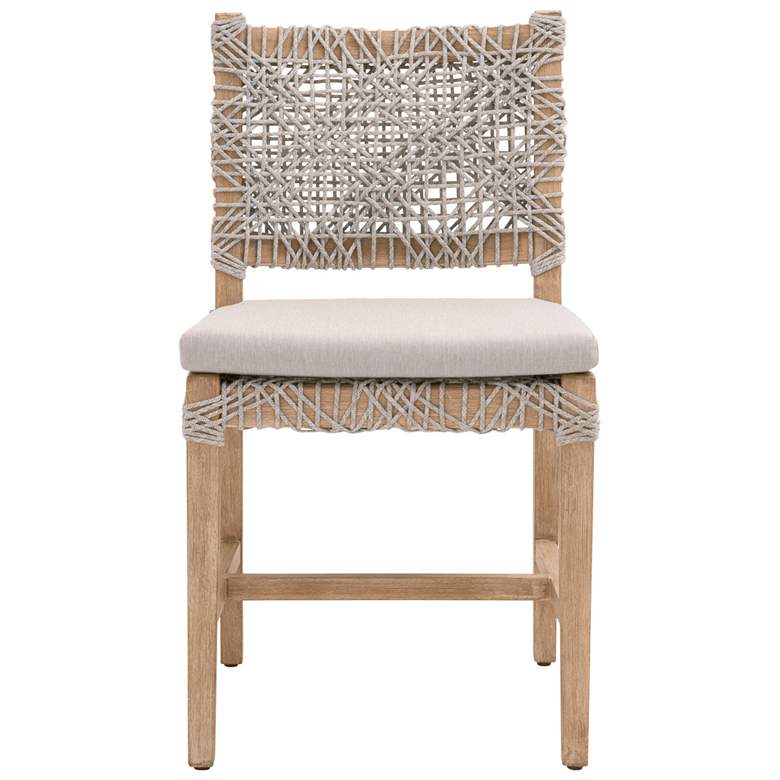 Image 1 Costa Dining Chair, Taupe & White Flat Rope, Performance Pumice, Set of