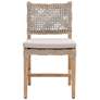 Costa Dining Chair, Taupe &#38; White Flat Rope, Performance Pumice, Set of