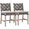 Costa Dove Rope Gray Wood Outdoor Dining Chairs Set of 2