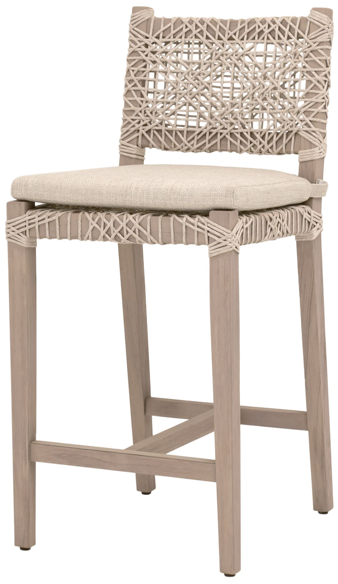 Image 2 Costa Outdoor Counter Stool, Oat Flat Rope, Performance Ecru Weave more views