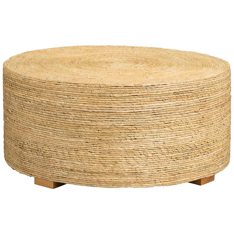 Image 1 Costa Rica 38" Wide Natural Banana Rope Round Cocktail Table