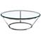 Costa Round Clear Glass Top and Stainless Steel Coffee Table