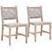 Costa Taupe White Rope and Gray Wood Dining Chairs Set of 2